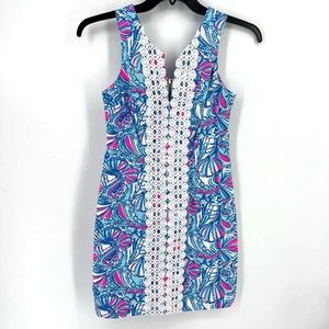 Lilly Pulitzer For Target Blue Shells Signature Shift Dress Size 4